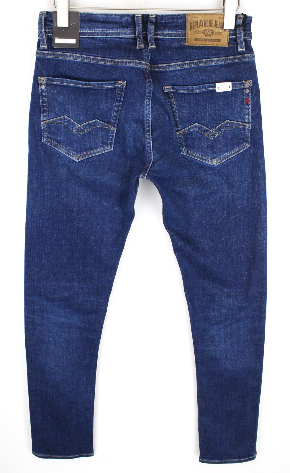 REPLAY Rob Men's Jeans W30/L34 Blue Straight Taper Stretch Zip-Fly Classic