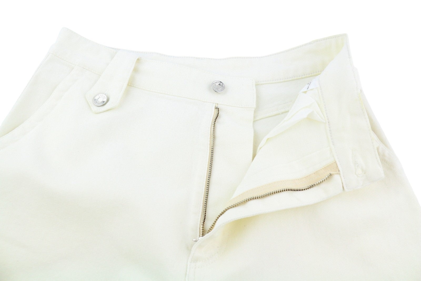 LIU JO Flare Frog moteriški džinsai W28 aukštu juosmeniu plačių klešnių užtrauktuku šviesiai balti 