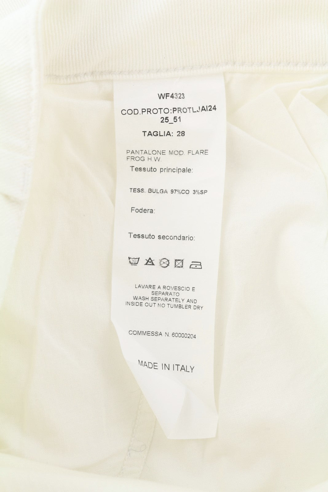 LIU JO Flare Frog moteriški džinsai W28 aukštu juosmeniu plačių klešnių užtrauktuku šviesiai balti 