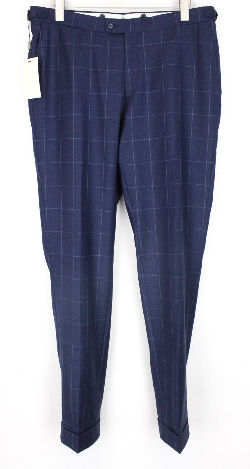 SUITSUPPLY Soho vyriškas dviejų dalių kostiumas, UK44L, mėlynas, vilnonis, dvieilis, languotas 