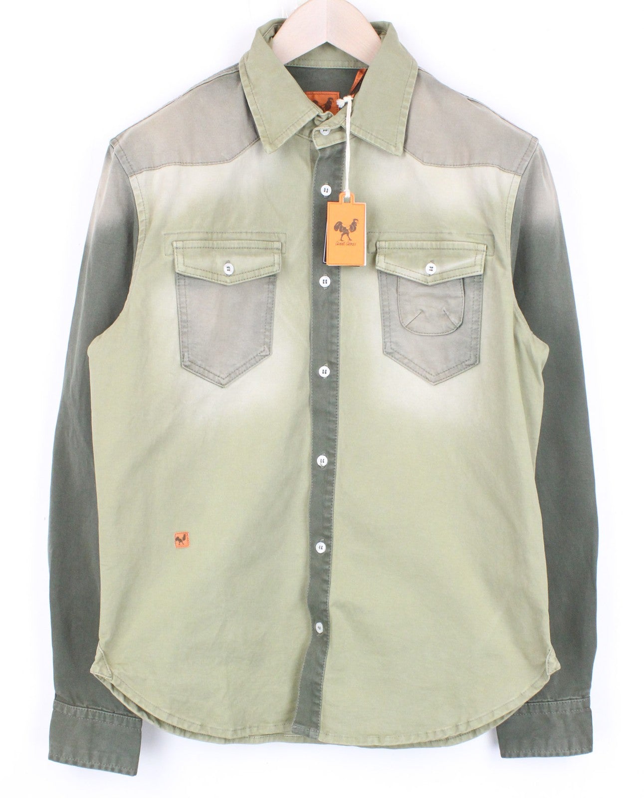 GOOD GENES vyriški marškinėliai S dydžio žali tamprūs medvilniniai skalbti marškinėliai 