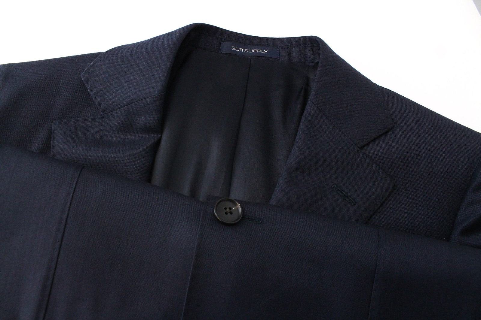 SUITSUPPLY Lazio La Spalla Men's Suit UK34R Blue Navy Slim Wool 3 Piece