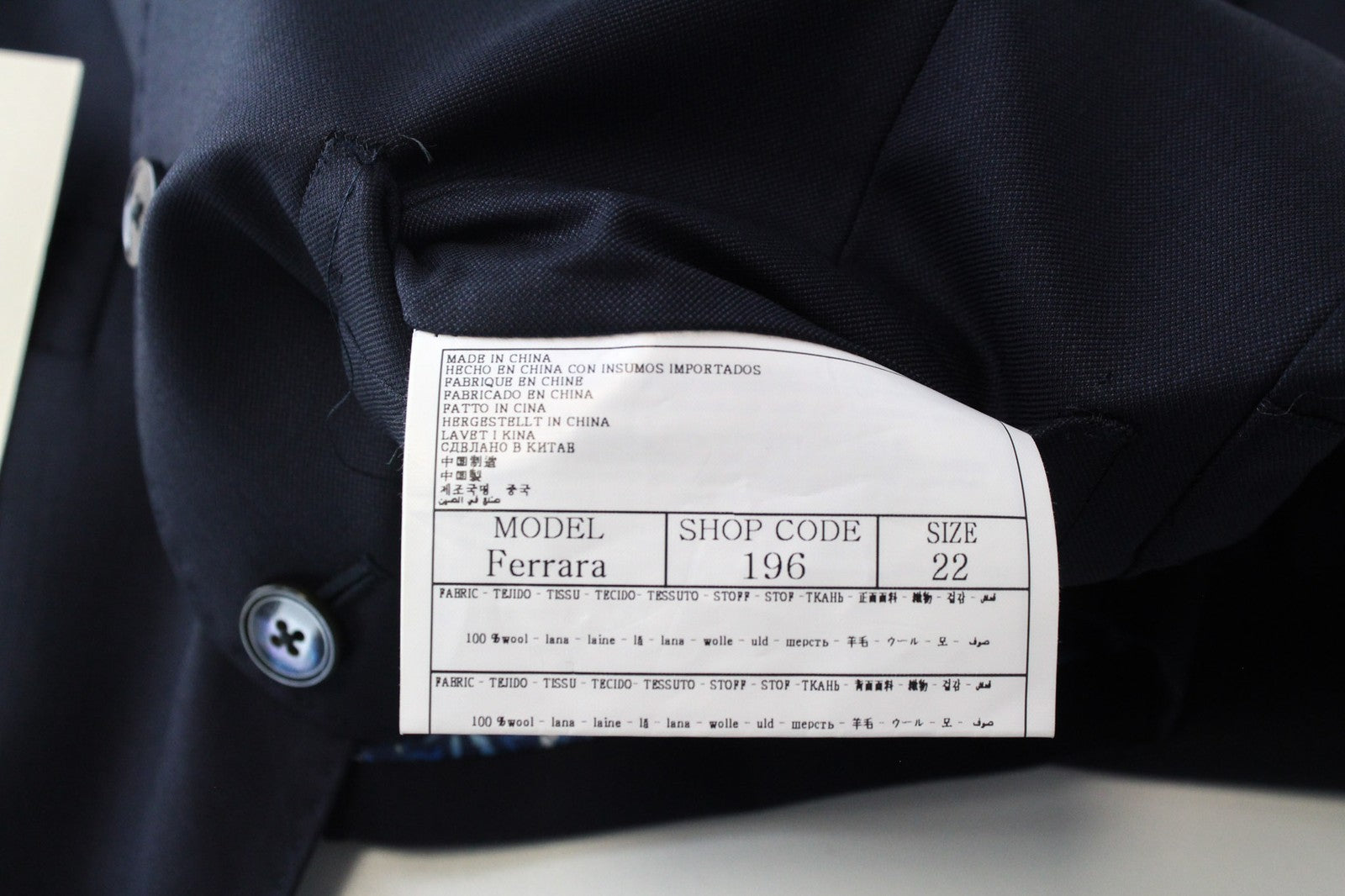 SUITSUPPLY Lazio La Spalla Men's Suit UK34R Blue Navy Slim Wool 3 Piece