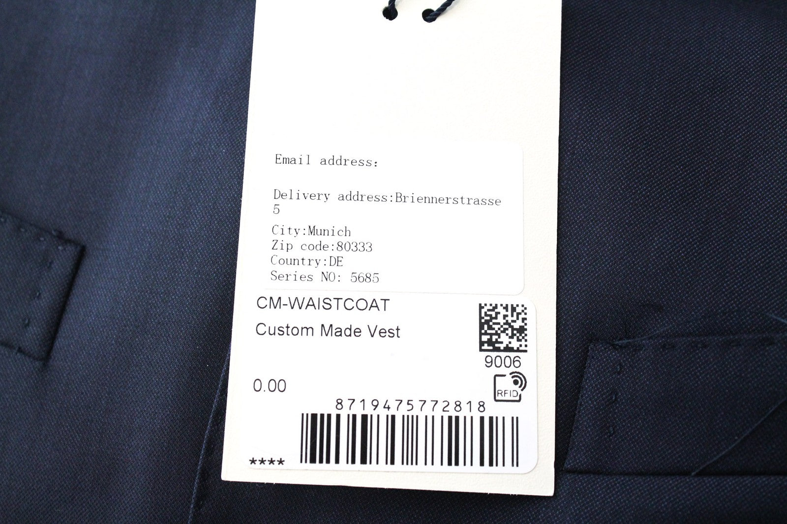 SUITSUPPLY Lazio La Spalla Men's Suit UK34R Blue Navy Slim Wool 3 Piece