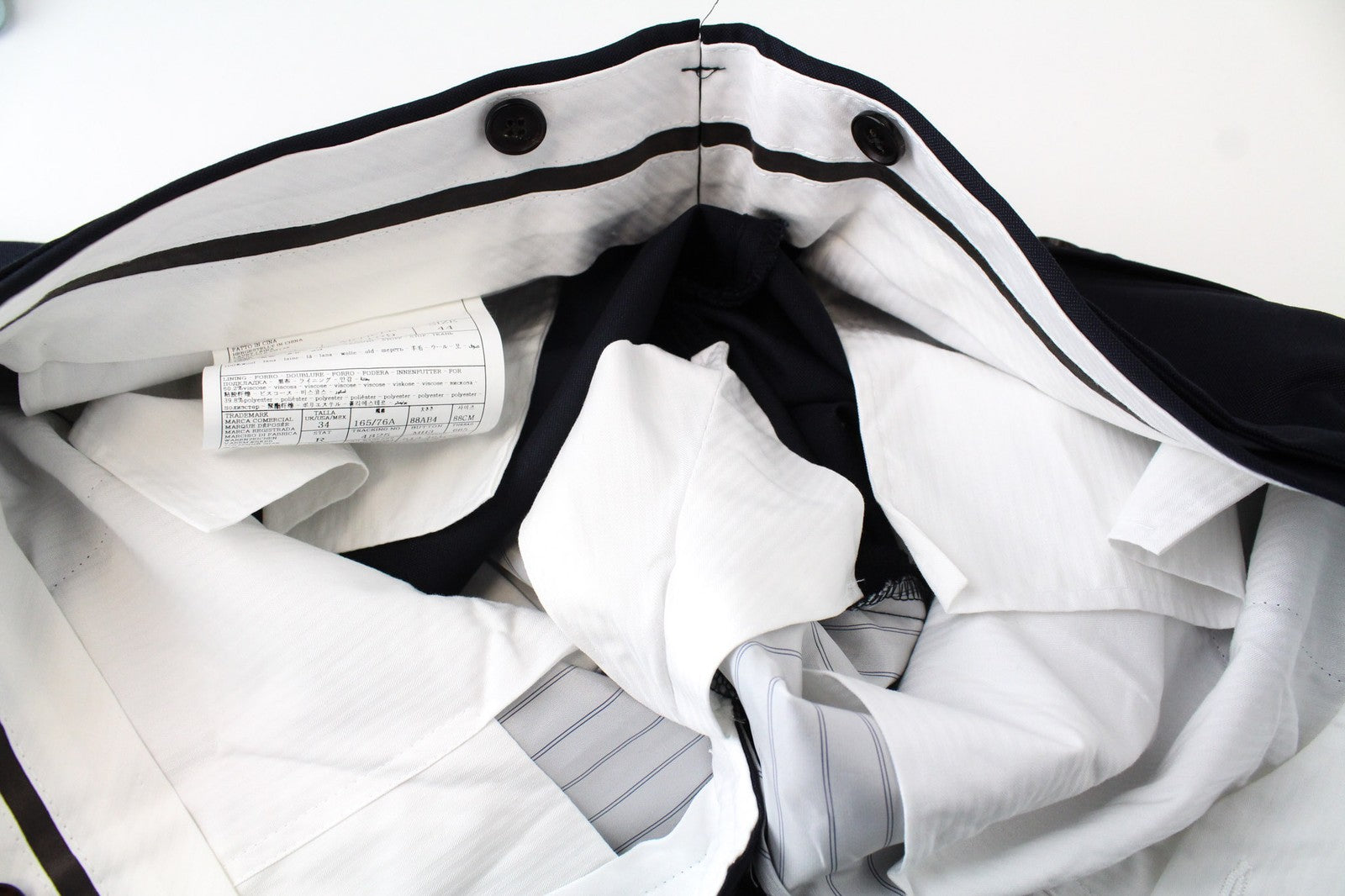 SUITSUPPLY Lazio La Spalla Men's Suit UK34R Blue Navy Slim Wool 3 Piece