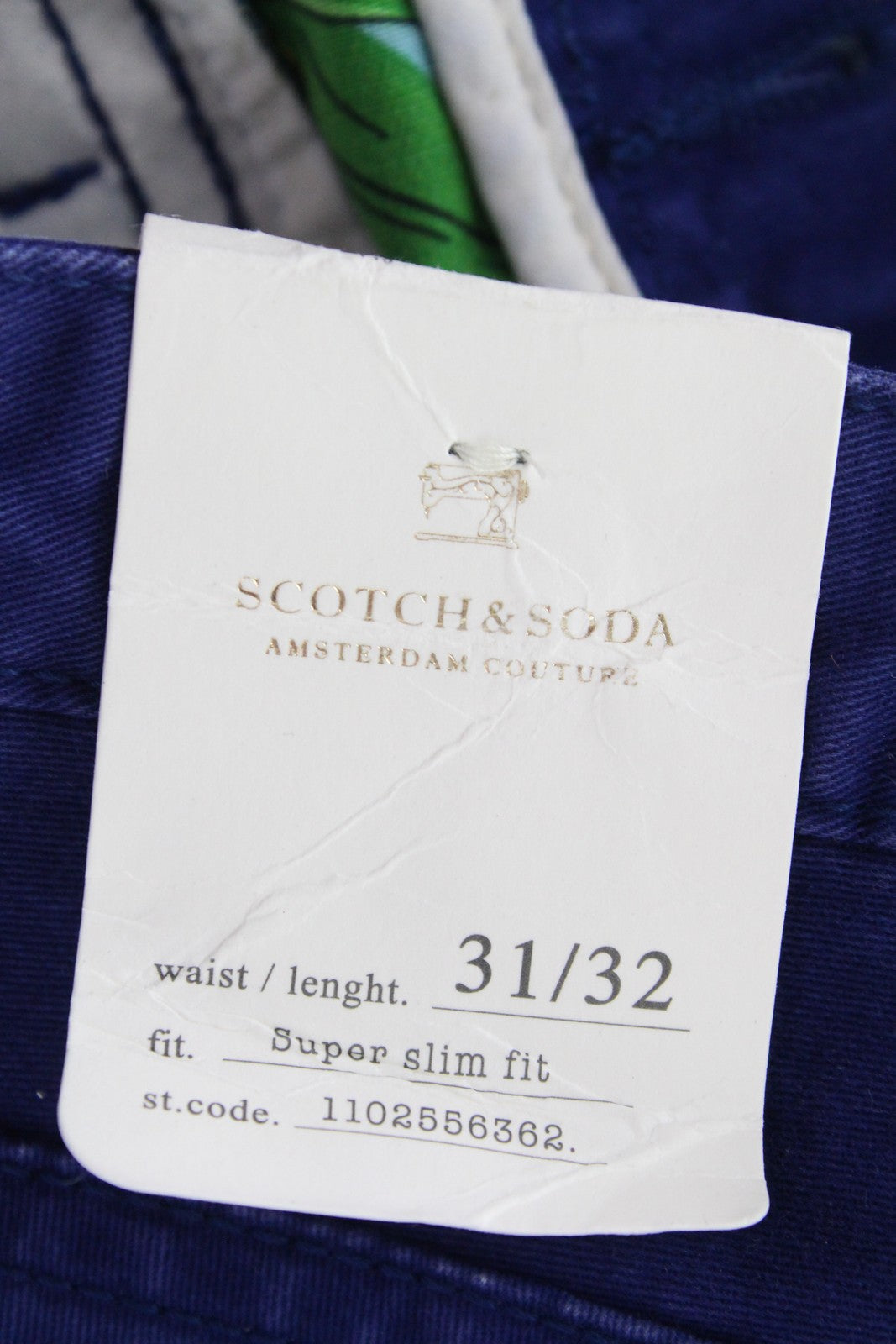 SCOTCH &amp; SODA Dylan vyriški W31/L32 tamsiai mėlyni, tamprūs, ploni džinsai 