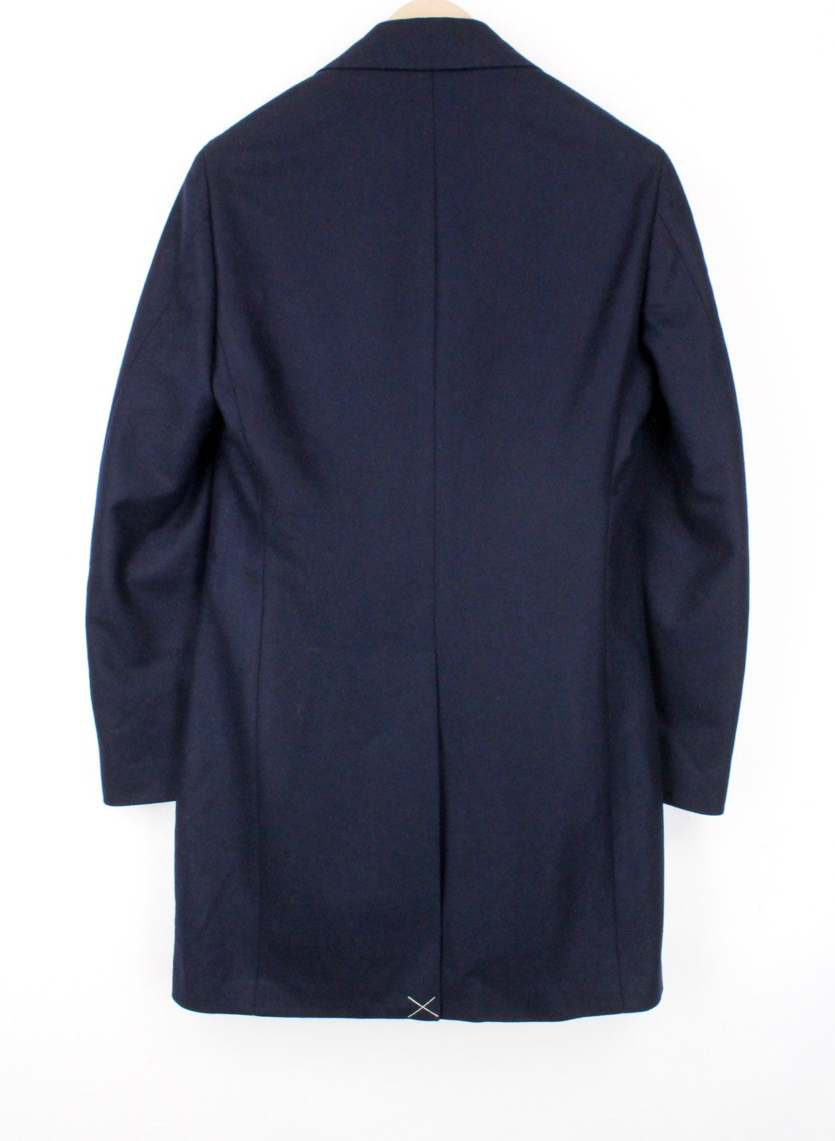 „SUITSUPPLY Vicenza“ vyriškas paltas, UK34R, mėlynas, vilnonis, vieneilis, su pamušalu 