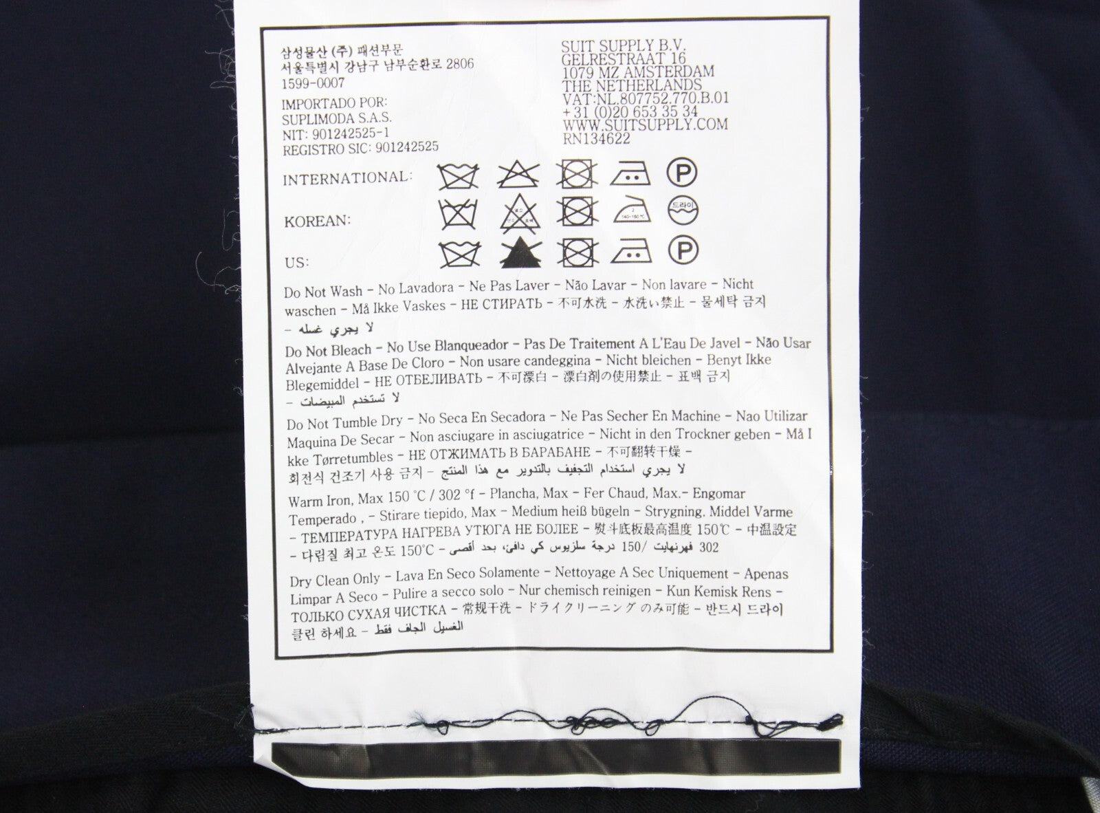 SUITSUPPLY La Spalla Men's Suit UK34R Blue Wool Lined 2-Piece Peak