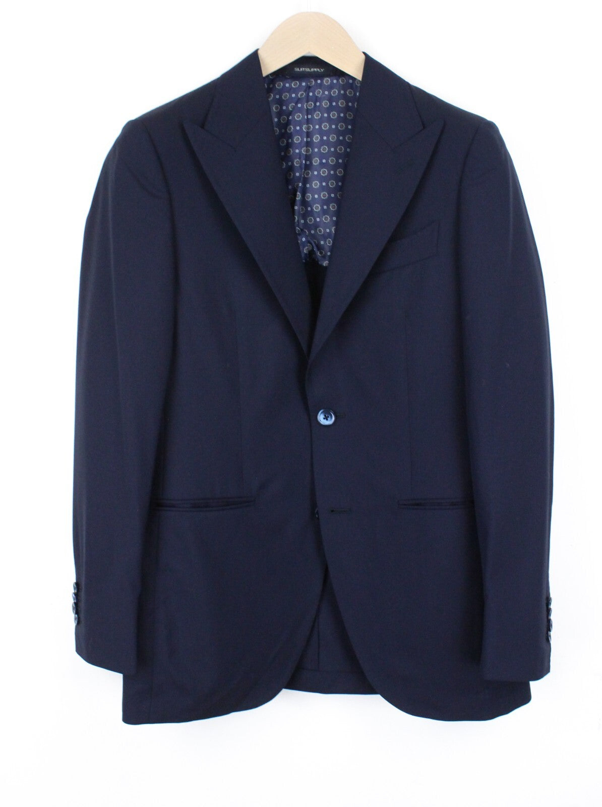 SUITSUPPLY La Spalla Men's Suit UK34R Blue Wool Lined 2-Piece Peak