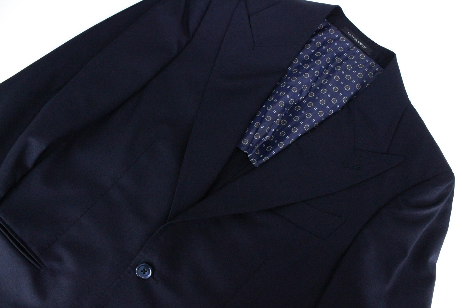 SUITSUPPLY La Spalla Men's Suit UK34R Blue Wool Lined 2-Piece Peak