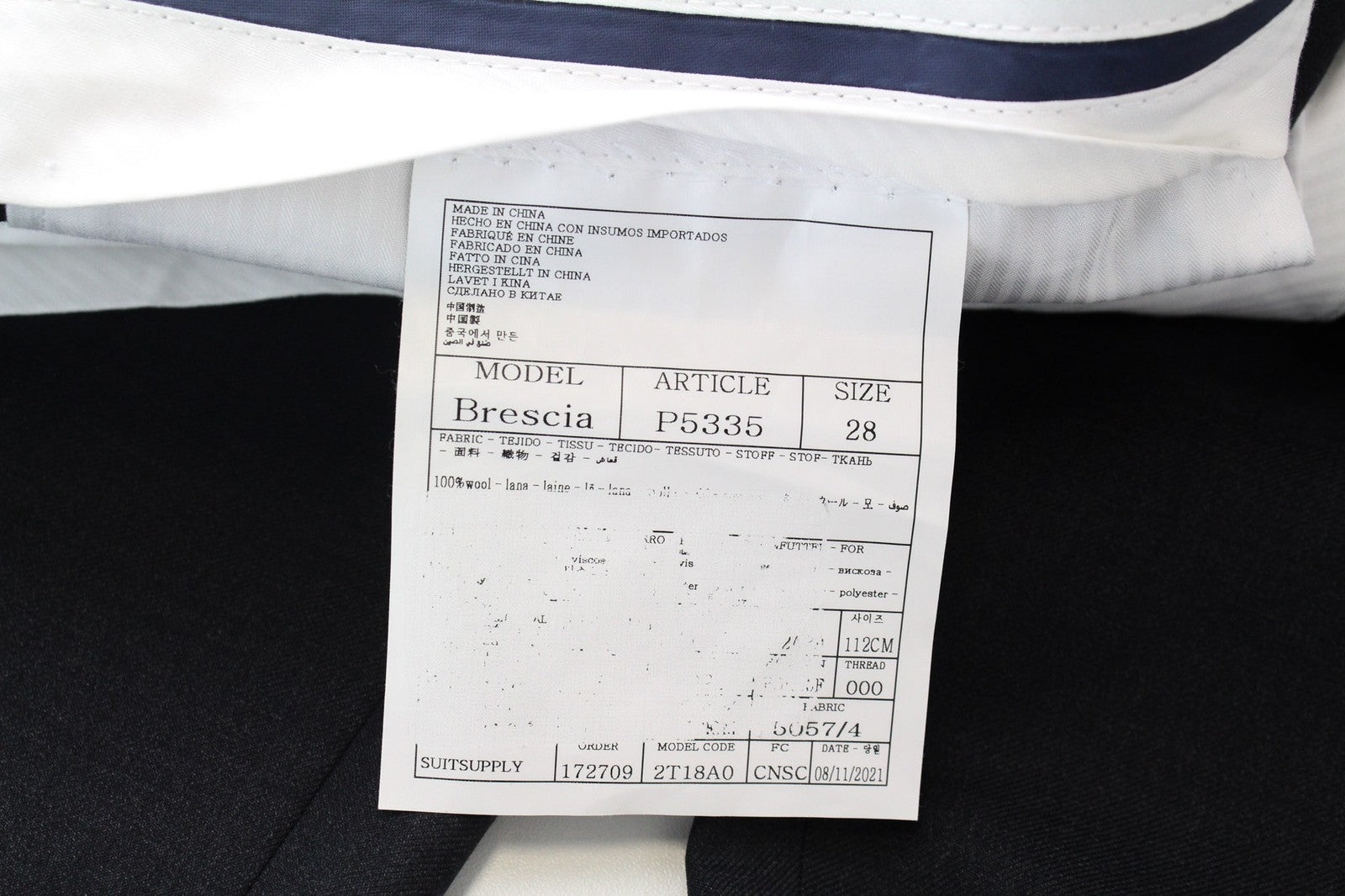 SUITSUPPLY Napoli vyriškas kostiumas UK46S mėlynas su vilnoniu pamušalu, klasikinis, dviejų dalių 