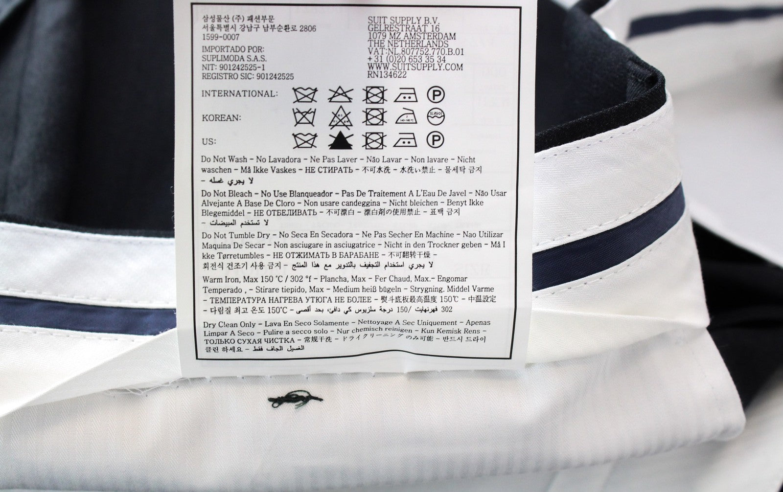 SUITSUPPLY Napoli vyriškas kostiumas UK46S mėlynas su vilnoniu pamušalu, klasikinis, dviejų dalių 