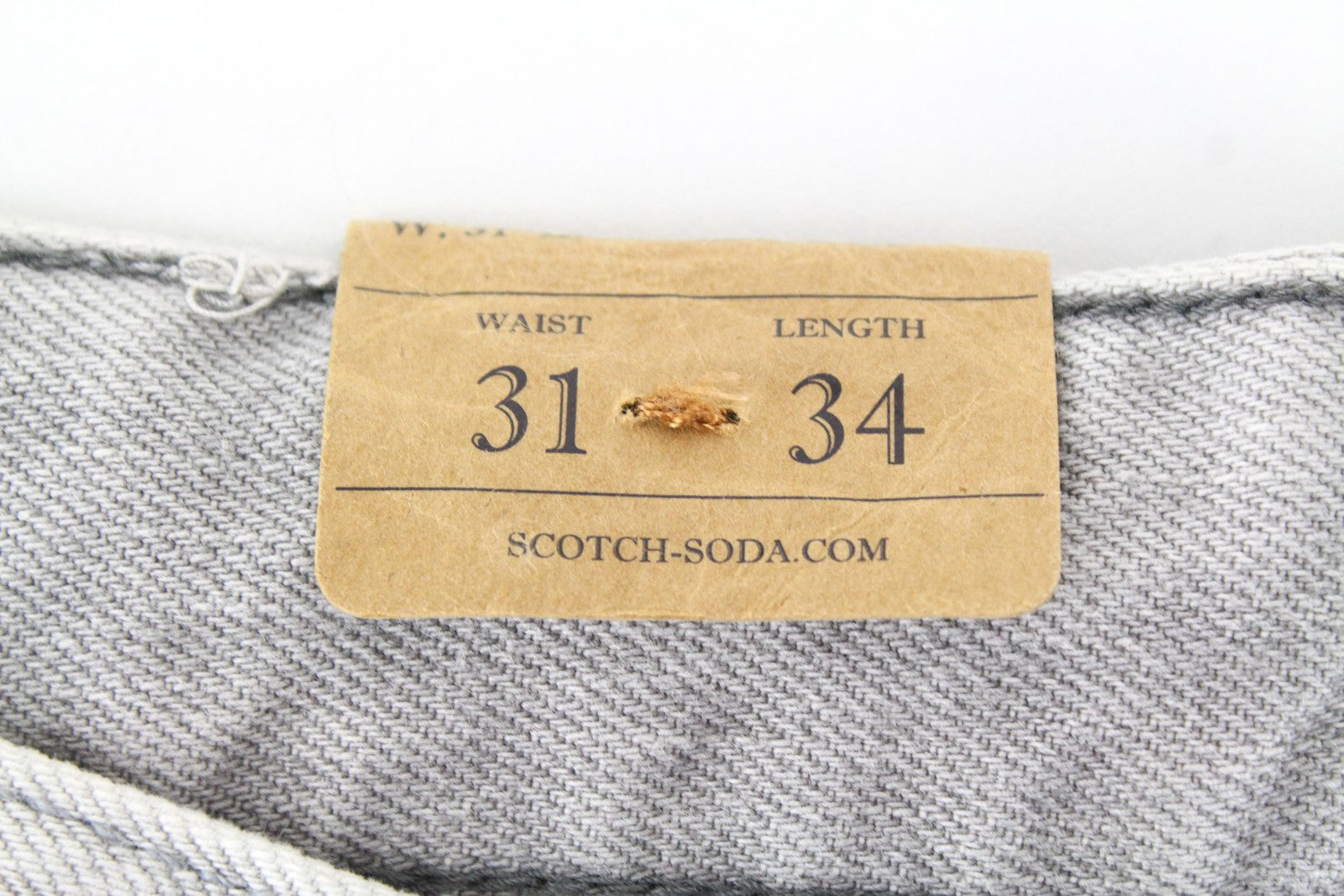 SCOTCH &amp; SODA Dean vyriški pilki laisvi, siaurėjantys medvilniniai džinsai W31/L34 