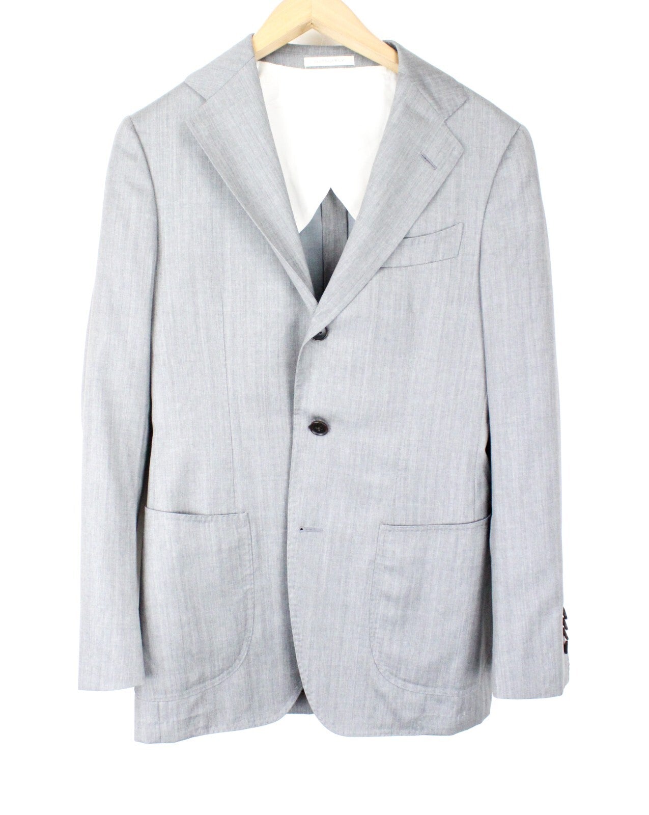 „SUITSUPPLY“ vyriškas kostiumas su „Havana Patch“ raštu, UK34R, pilkas, vilnonis, šilkinis, plonas, dviejų dalių 