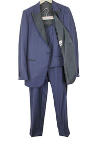 SUITSUPPLY Lazio smokingo vyriškas kostiumas UK42L mėlynas vilnonis plonas 3 dalių S130 