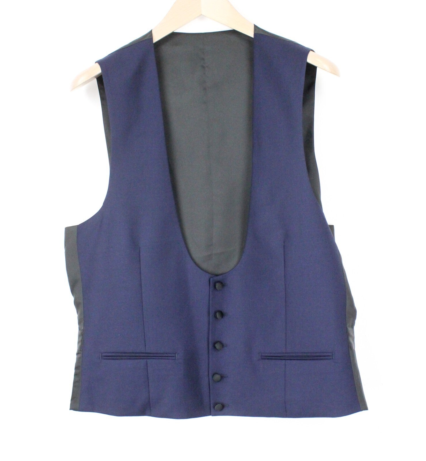 SUITSUPPLY Lazio smokingo vyriškas kostiumas UK42L mėlynas vilnonis plonas 3 dalių S130 