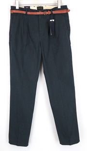 SCOTCH & SODA Stuart Men's W33/L34 Blue Slim Cotton Trousers Pleated