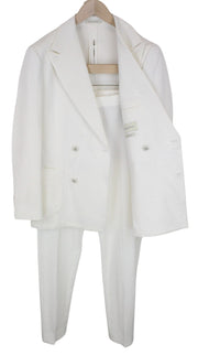SUITSUPPLY Havana Men's Suit UK38R Off-White Stretch Slim Cotton 2-Piece Fit