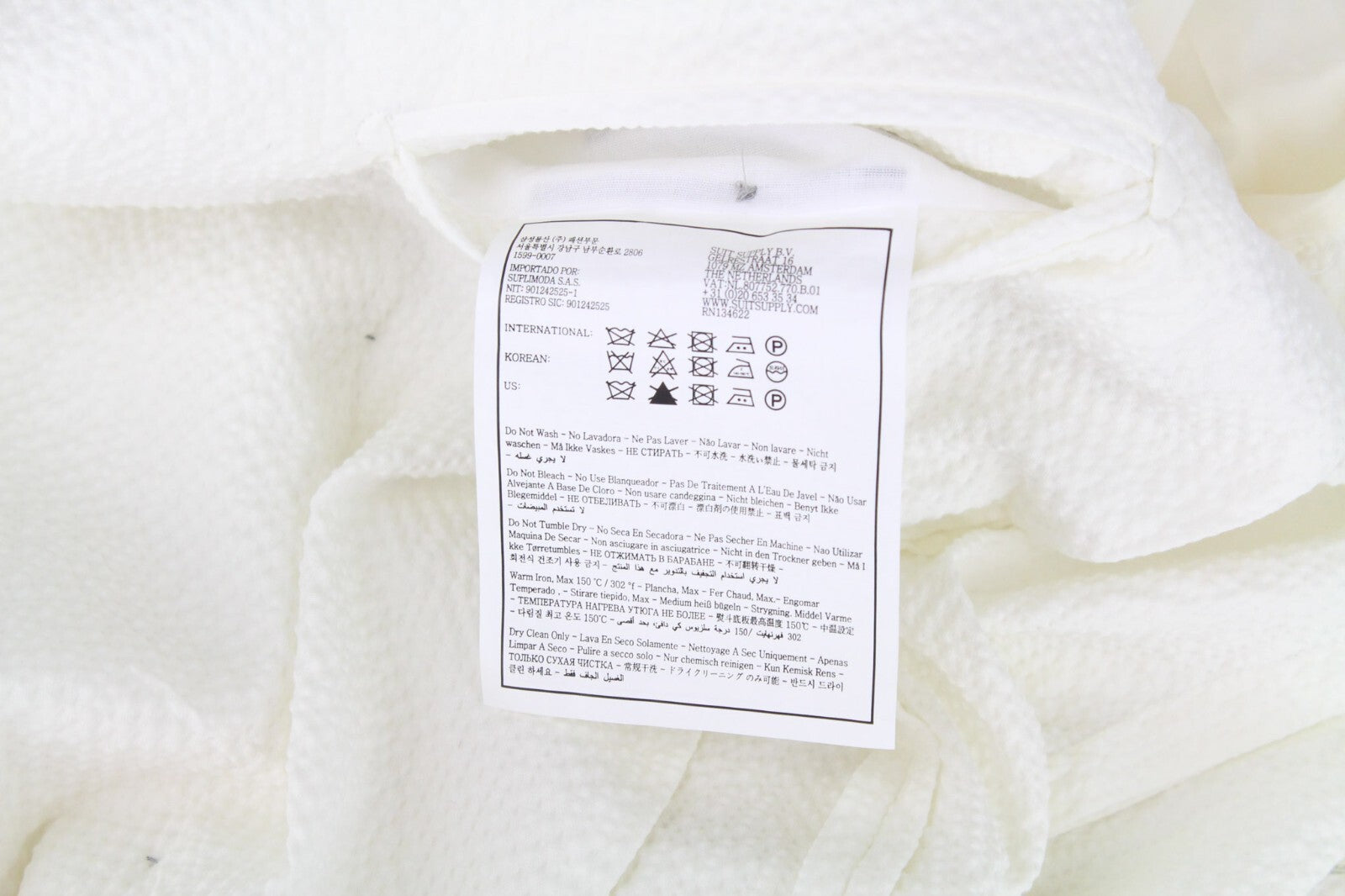 SUITSUPPLY Havana Men's Suit UK38R Off-White Stretch Slim Cotton 2-Piece Fit