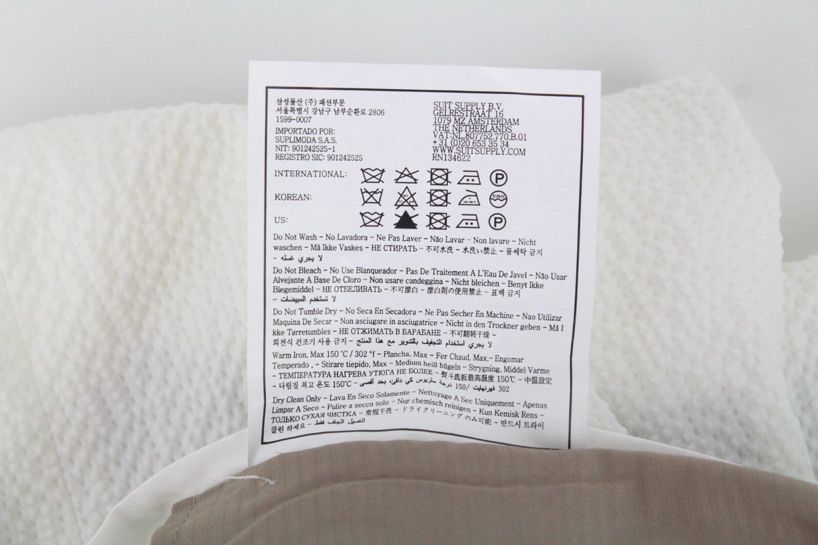 SUITSUPPLY Havana Men's Suit UK38R Off-White Stretch Slim Cotton 2-Piece Fit