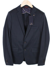 SCOTCH & SODA Ams Couture Men's Blazer L Blue Stretch Cotton Classic Formal Fit