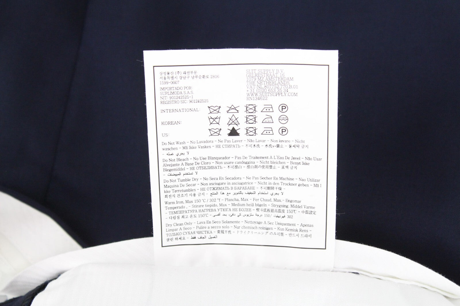 SUITSUPPLY La Spalla Men's Suit UK52S Blue Wool 2-Piece Slim Formal Classic Cut