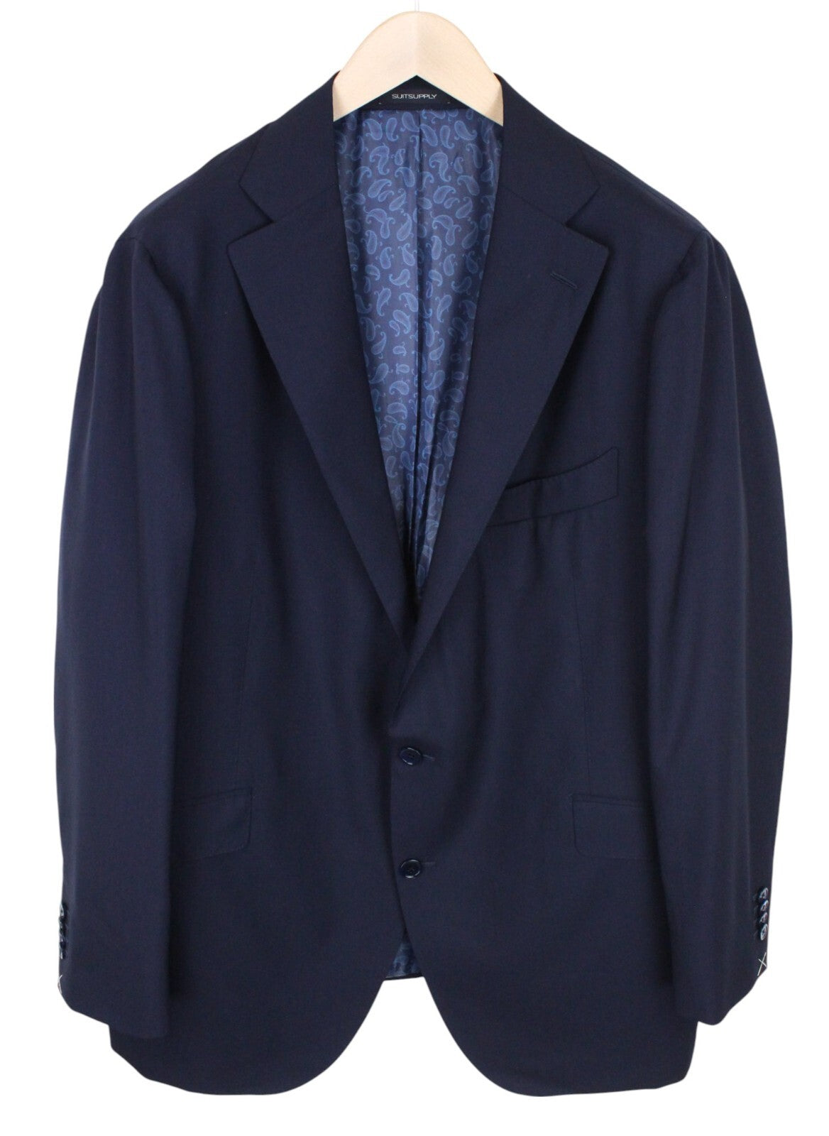 SUITSUPPLY La Spalla Men's Suit UK52S Blue Wool 2-Piece Slim Formal Classic Cut