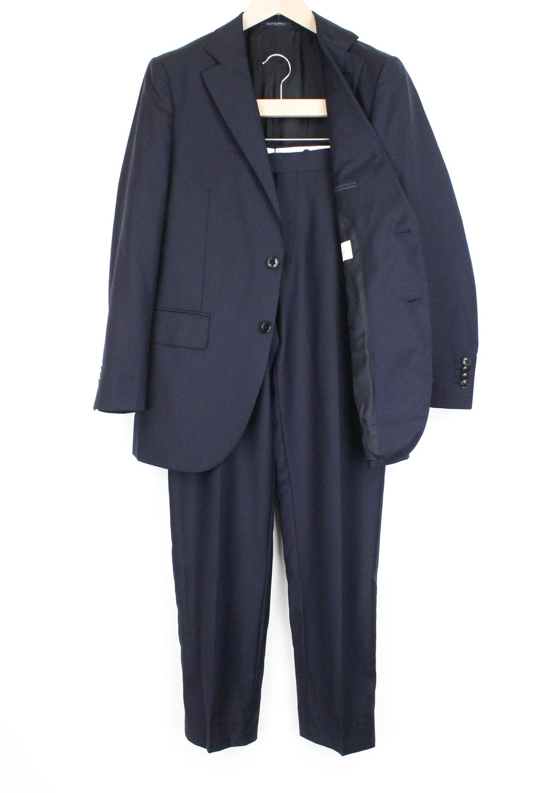 SUITSUPPLY La Spalla Men's Suit UK38S Blue Slim Fit S110s Wool Melange 2-Piece