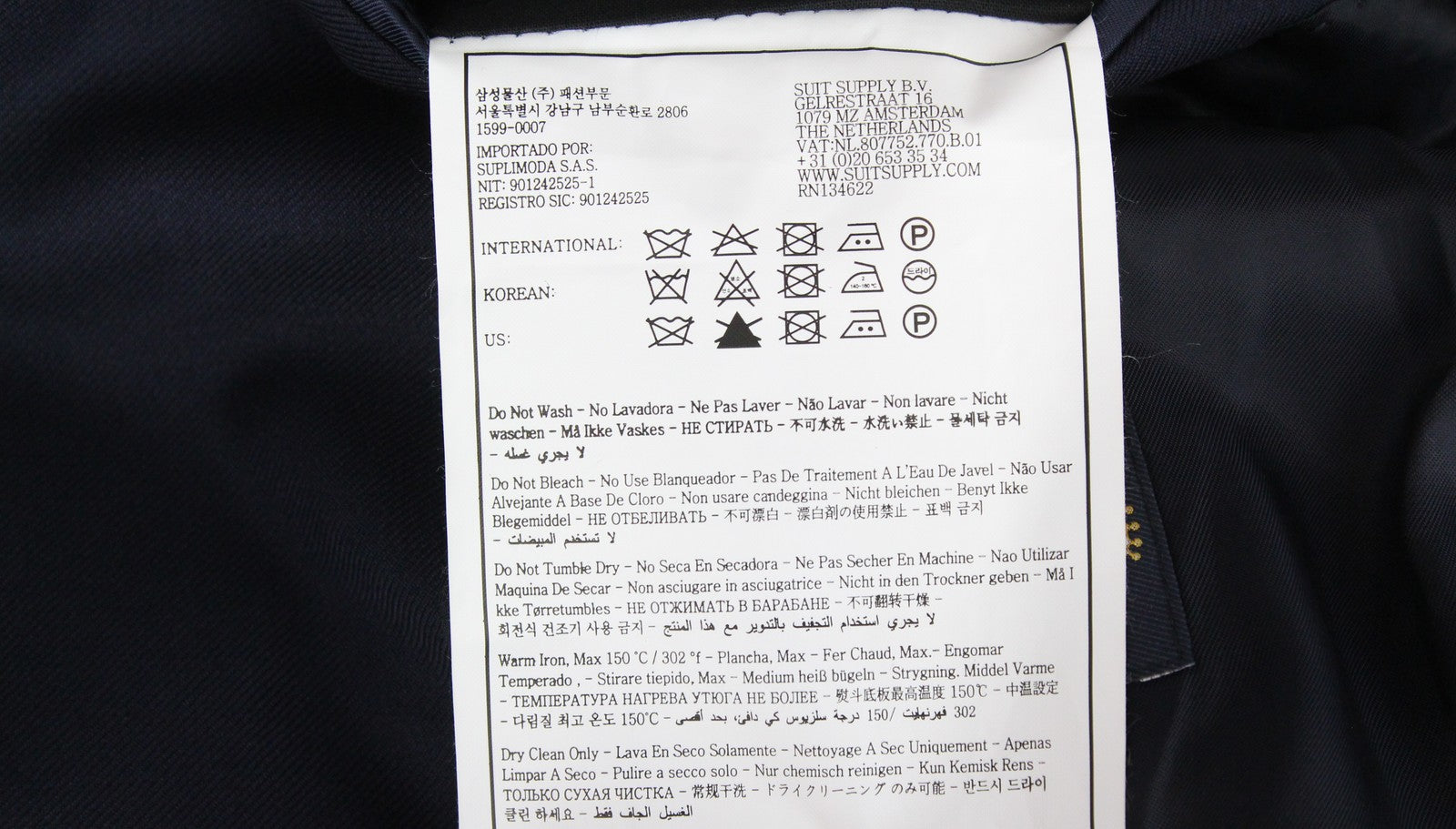 SUITSUPPLY La Spalla Men's Suit UK38S Blue Slim Fit S110s Wool Melange 2-Piece