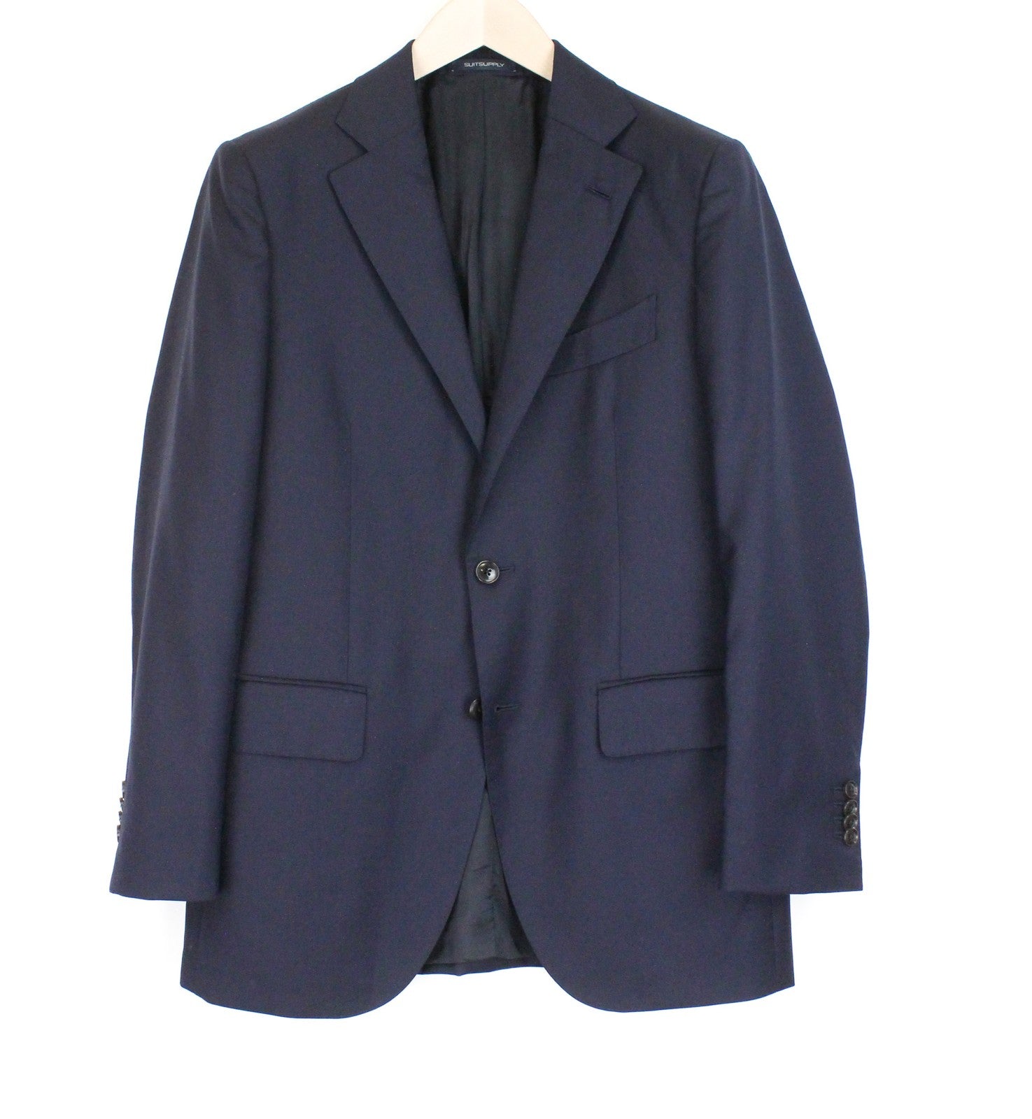 SUITSUPPLY La Spalla Men's Suit UK38S Blue Slim Fit S110s Wool Melange 2-Piece