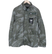 G-STAR vyriška striukė su užtrauktuku ir „Duck Hunt Twill Melange“ marškinėliais, žalia, raštuota 