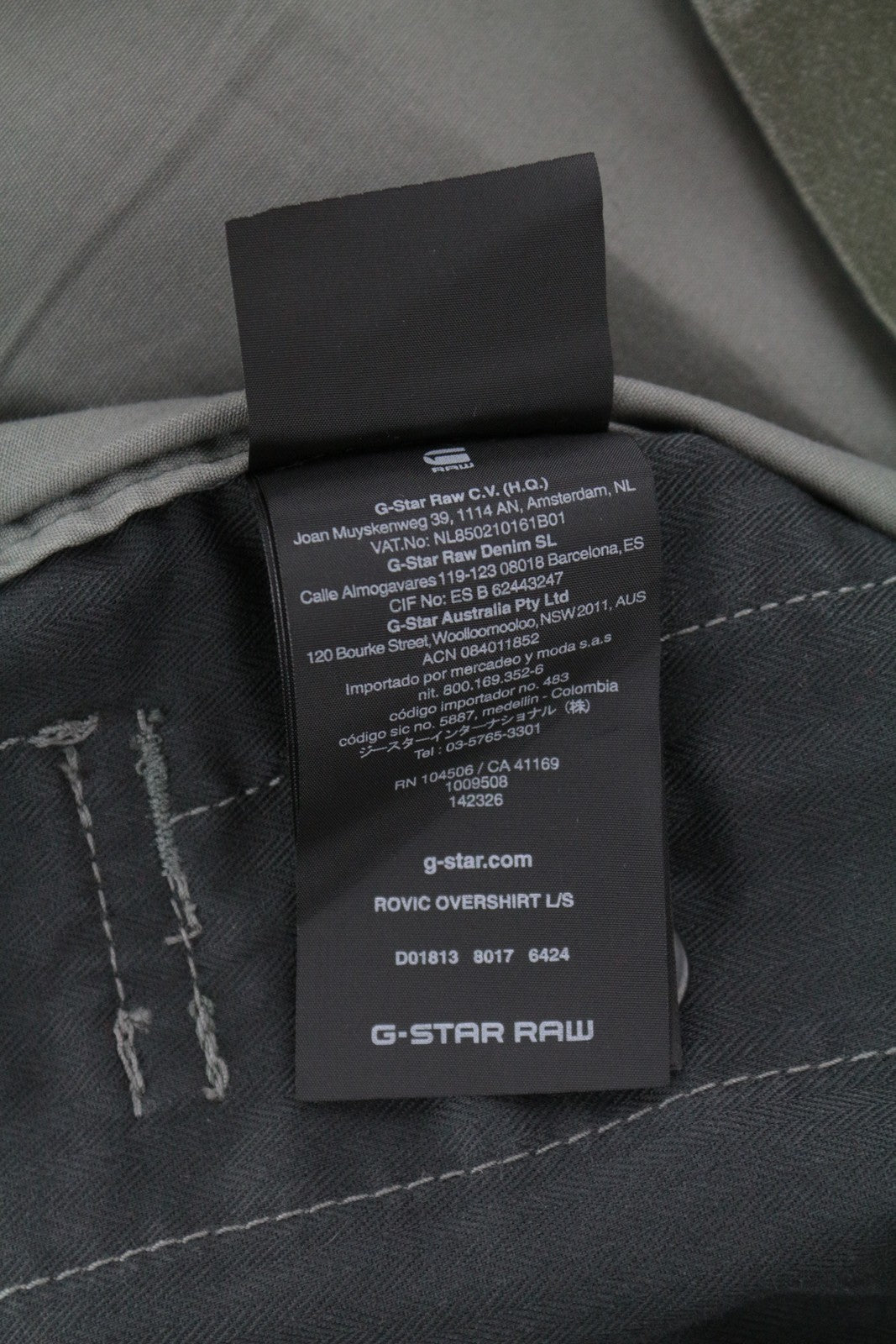 G-STAR vyriška striukė su užtrauktuku ir „Duck Hunt Twill Melange“ marškinėliais, žalia, raštuota 