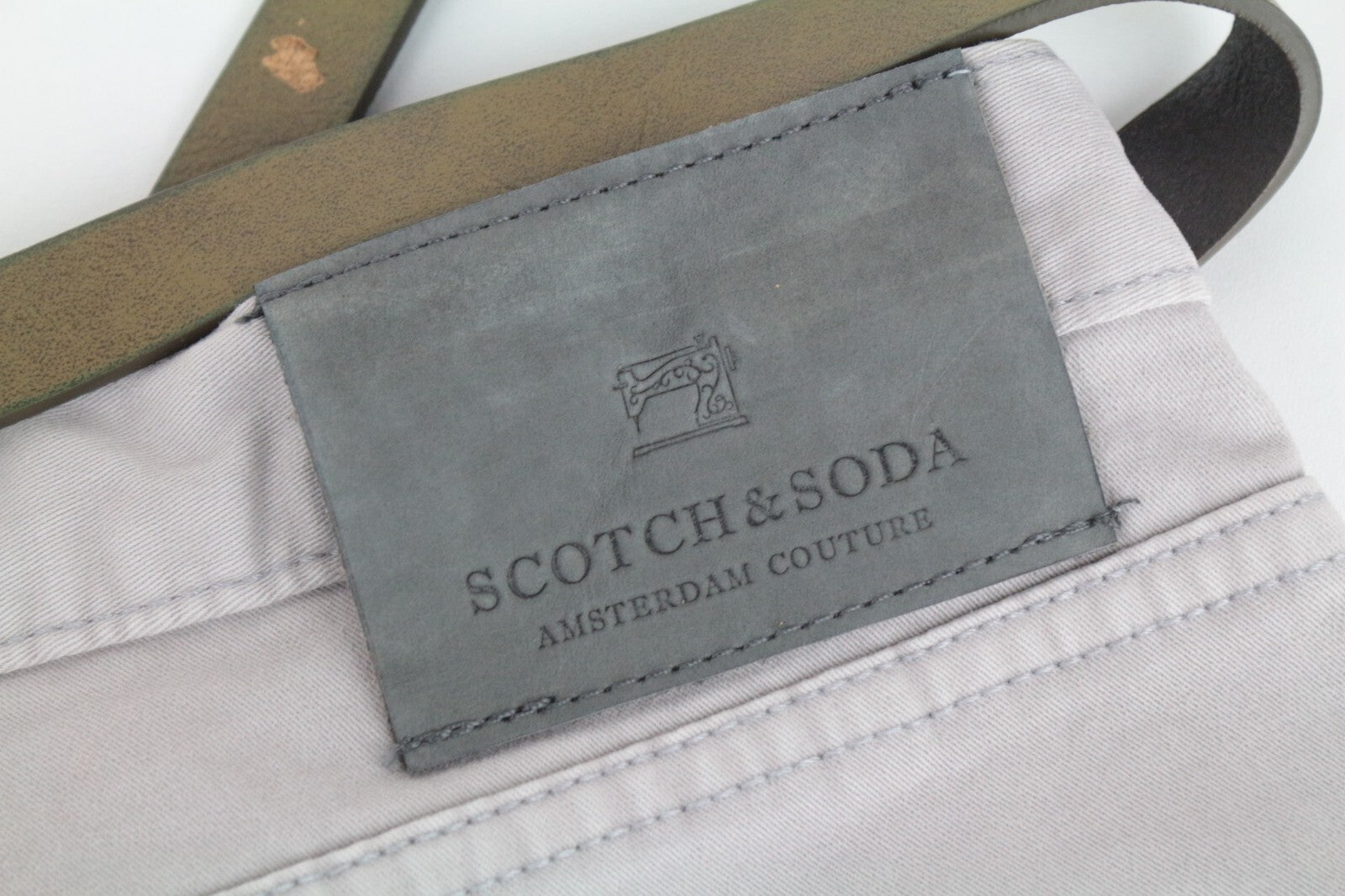 SCOTCH & SODA Dylan Men's Trousers W30/L32 Beige Slim Chino Super Classic Fit