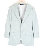 SUITSUPPLY La Spalla Men's Blazer UK32R Green Wool Silk Linen Slim Melange Fit