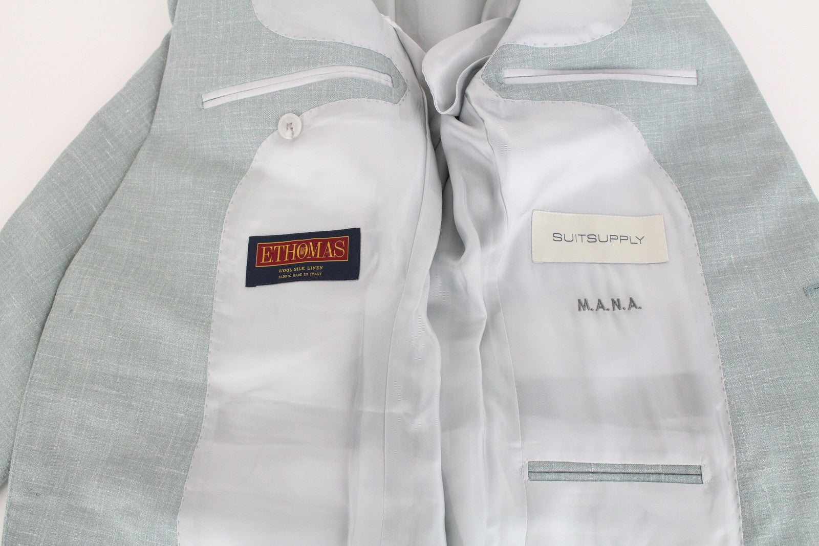 SUITSUPPLY La Spalla Men's Blazer UK32R Green Wool Silk Linen Slim Melange Fit