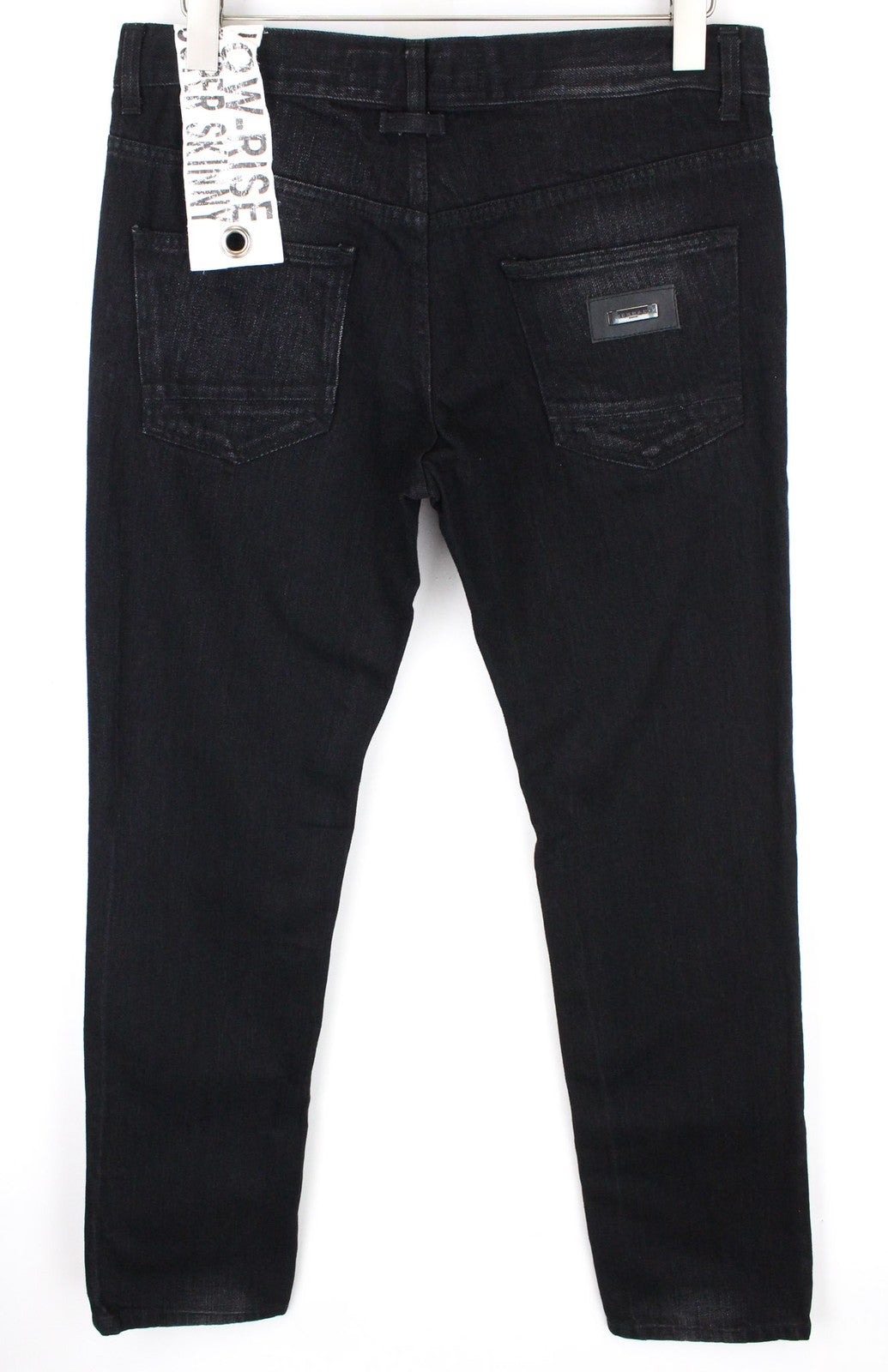 RICHMOND vyriški džinsai IT32 juodi, aptempti, klasikinio stiliaus, žemo liemens, su sagomis 