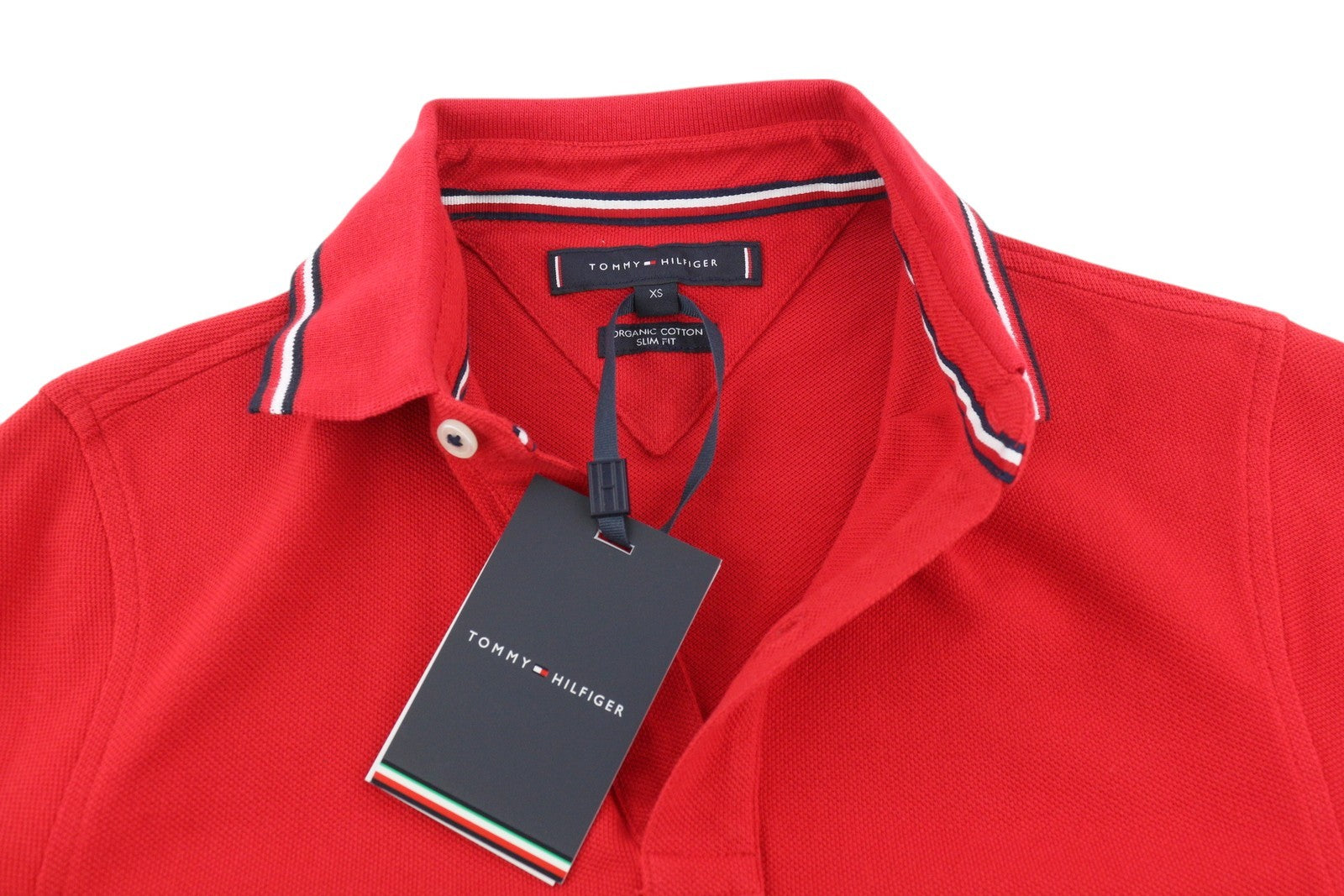 TOMMY HILFIGER Tipped SL vyriški marškinėliai XS dydžio, ekologiškos medvilnės, plono kirpimo polo marškinėliai, rekomenduojama kaina – 80 € 