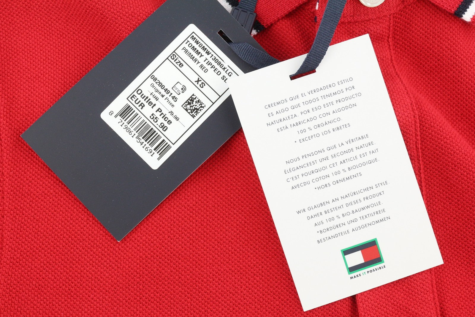 TOMMY HILFIGER Tipped SL vyriški marškinėliai XS dydžio, ekologiškos medvilnės, plono kirpimo polo marškinėliai, rekomenduojama kaina – 80 € 