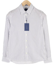 GANT PP Dobby Stripe moteriški marškinėliai EU34 platėjančia kaklo iškirpte, sagomis užsegami klasikiniai ilgomis rankovėmis 