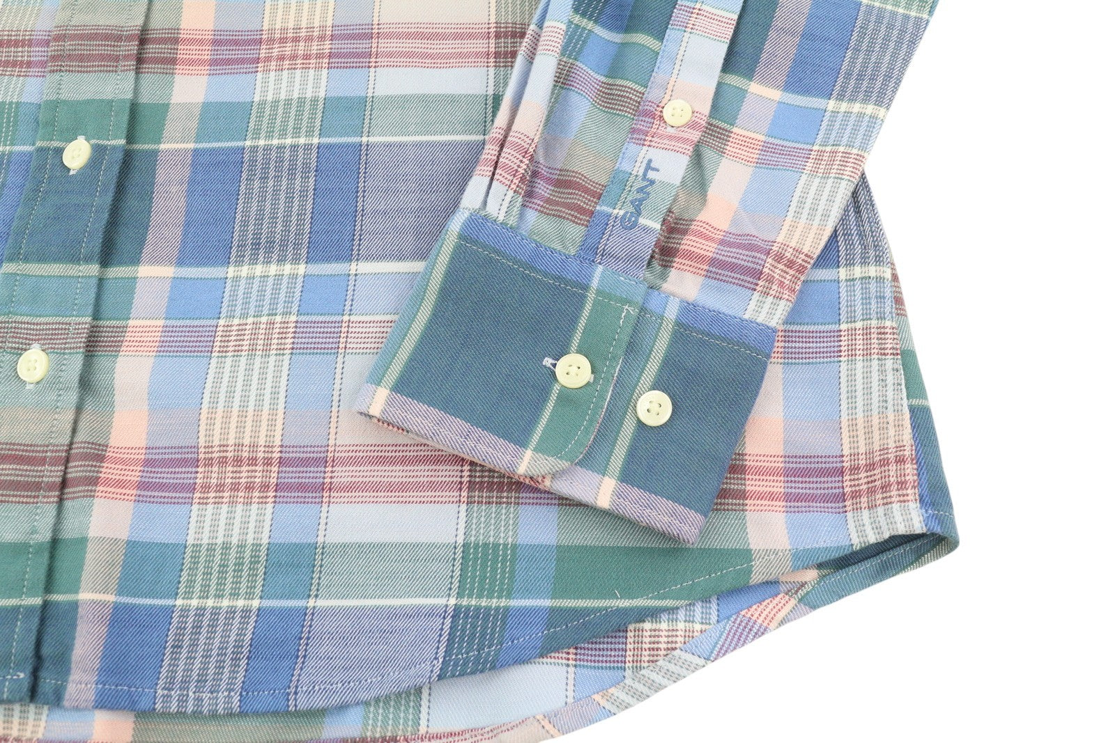GANT žieminiai „Twill Madras“ languoti moteriški marškinėliai su flaneliniais langais, 36 dydžio, su sagomis 