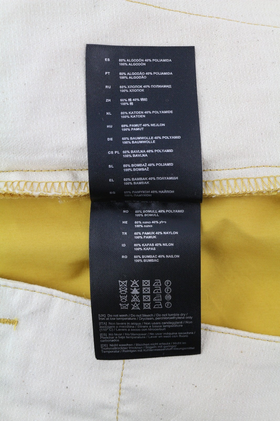 ANTONY MORATO Fred Men Shorts W40 Yellow Carrot Fit Chino Belted Pleated Logo