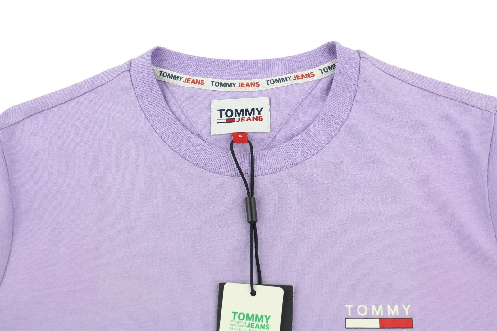 TOMMY HILFIGER TJM Chest Logo Violet vyriški marškinėliai su trumpomis rankovėmis, apvalios kaklo iškirpte, trikotažiniai 
