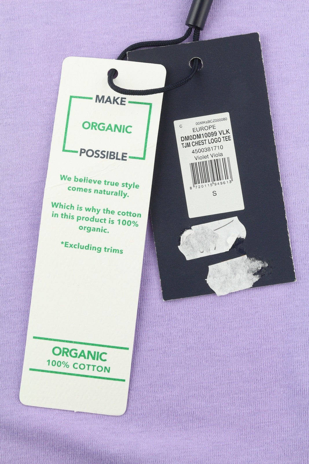 TOMMY HILFIGER TJM Chest Logo Violet vyriški marškinėliai su trumpomis rankovėmis, apvalios kaklo iškirpte, trikotažiniai 