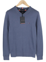 TOMMY HILFIGER Pima Org Ctn Cashmere V Neck vyriškas megztinis XS mėlynas megztinis megztinis 