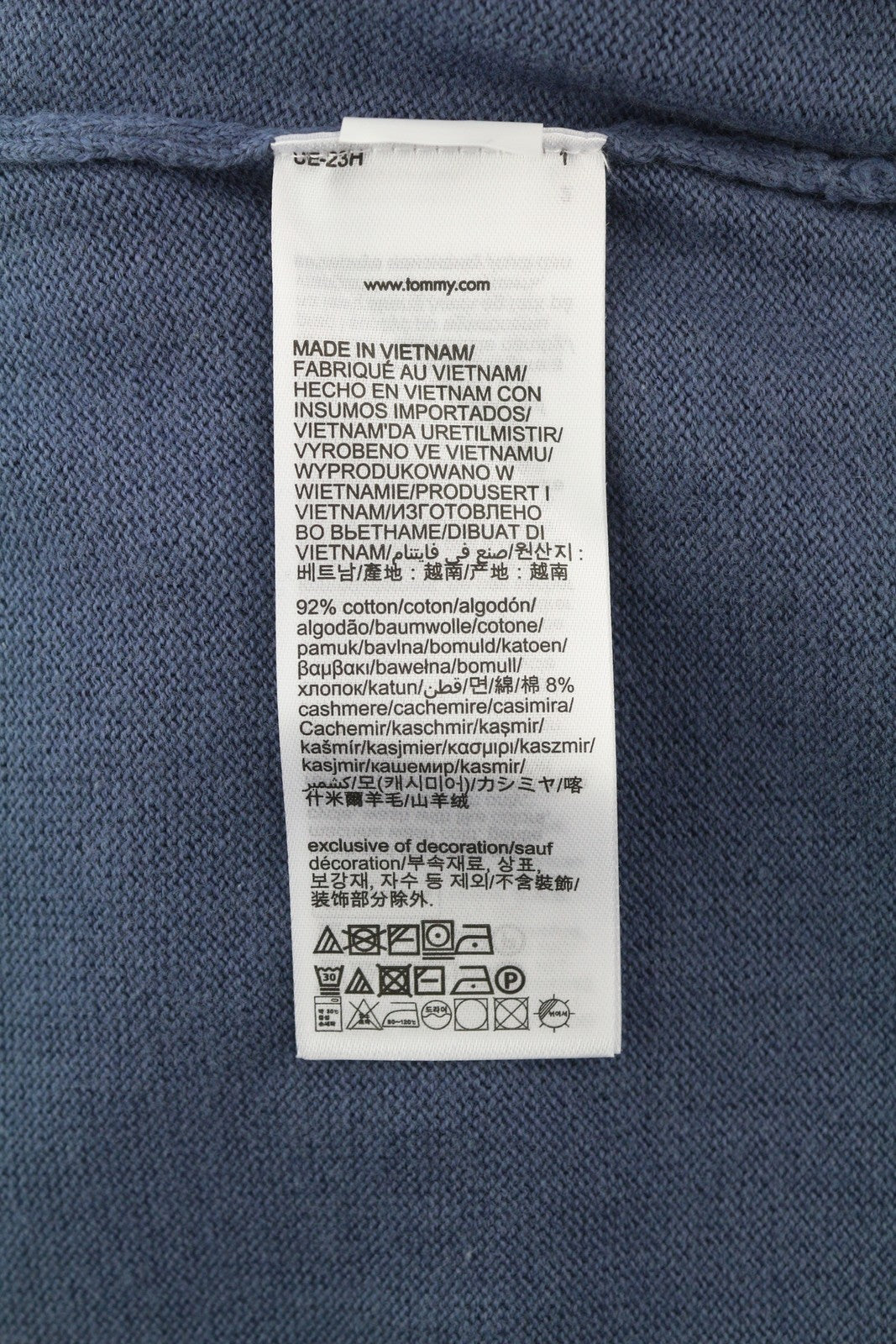 TOMMY HILFIGER Pima Org Ctn Cashmere V Neck vyriškas megztinis XS mėlynas megztinis megztinis 