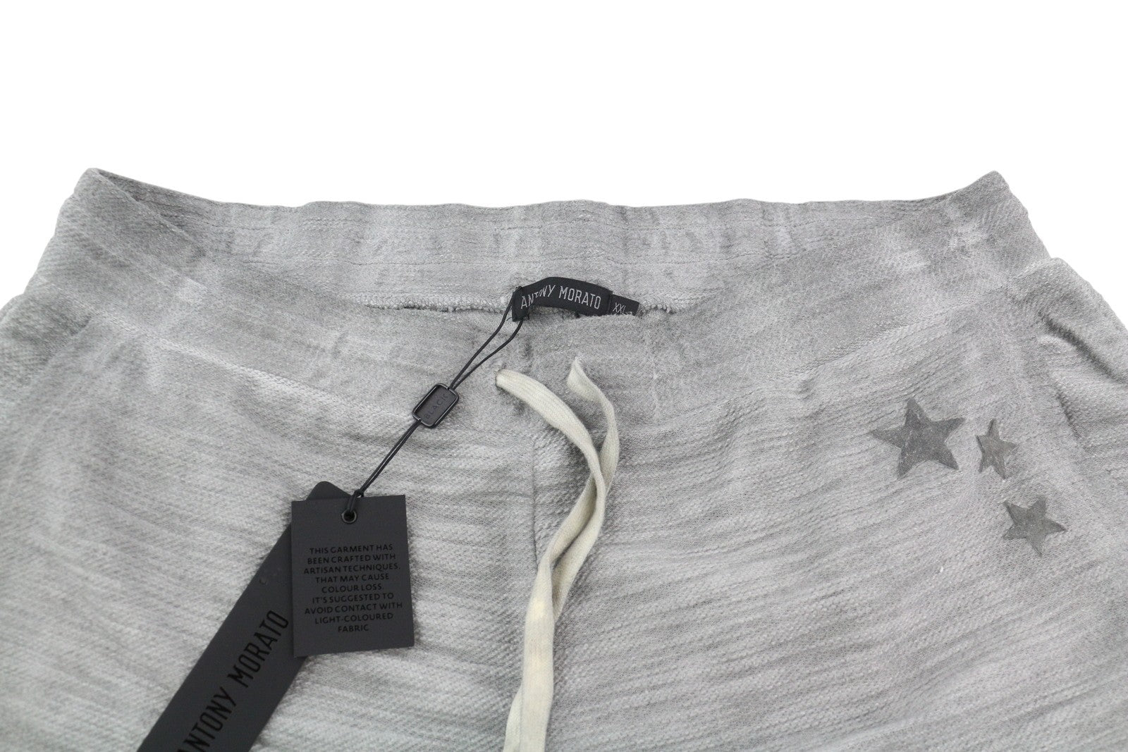 ANTONY MORATO Men Shorts 2XL Melange Grey Sweat Drawstrings Waist Pockets Logo