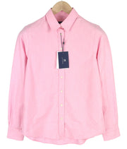 GANT Melange Flannel moteriški marškinėliai EU34 rožiniai sagomis užsegami platėjančios apykaklės laisvalaikio logotipas 