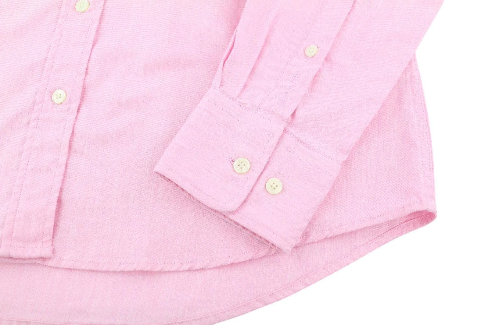 GANT Melange Flannel moteriški marškinėliai EU34 rožiniai sagomis užsegami platėjančios apykaklės laisvalaikio logotipas 