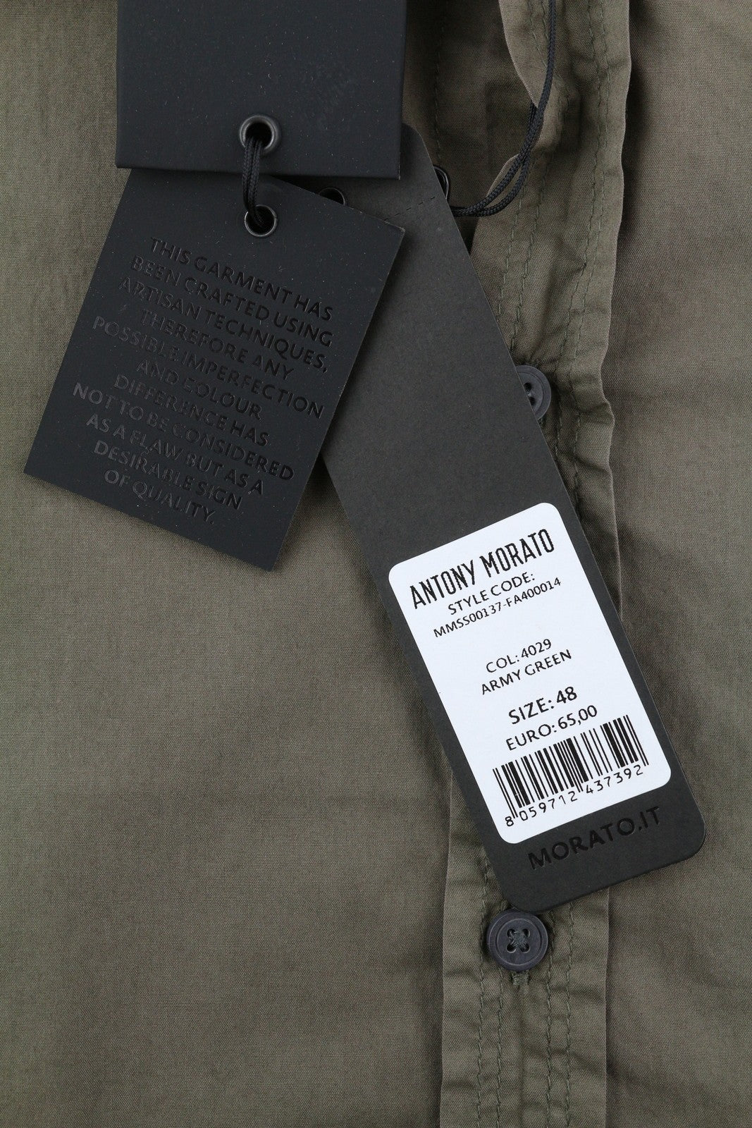 ANTONY MORATO vyriški marškinėliai M rudi, tiesaus kirpimo, su sagomis atlenkiama iškirpte, logotipu, trumpomis rankovėmis