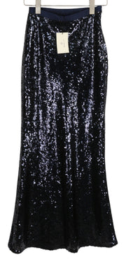 GANT Ilgas Blizgantis Moteriškas Sijonas su Užtrauktuku ir Pamušalu, Tamsiai Mėlynas, Blizgus, Prigludusi, EU34 